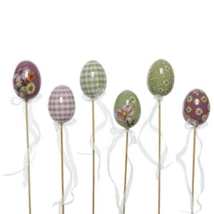 Пасхальные украшения Яйца на палочке Flower Easter 6 см, 6 шт Kaemingk фото 7