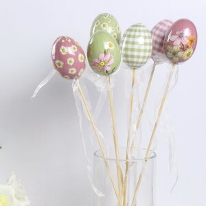 Пасхальные украшения Яйца на палочке Flower Easter 6 см, 6 шт Kaemingk фото 3