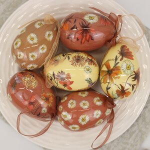Пасхальные украшения Яйца Easter Etude 8 см, 6 шт, подвеска Kaemingk фото 1