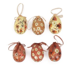 Пасхальные украшения Яйца Easter Etude 8 см, 6 шт, подвеска Kaemingk фото 3