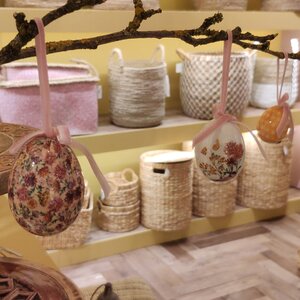Пасхальные украшения Яйца с лентами - Полевые цветы 8 см, 6 шт, подвеска Kaemingk фото 4