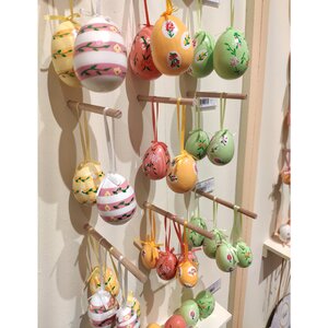 Декоративные пасхальные яйца с лентами Весенняя нежность 8 см, 6 шт, подвеска Kaemingk фото 4
