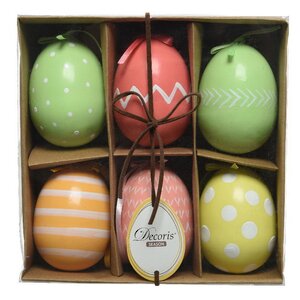 Пасхальные украшения Яйца с лентами - Geometry 8 см, 6 шт, подвеска Kaemingk фото 3