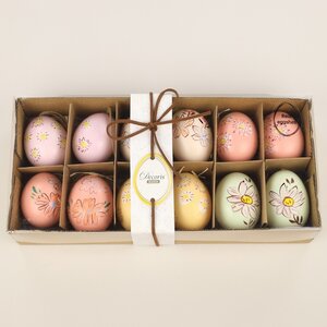 Пасхальные украшения Яйца Sunny Easter 6 см, 12 шт, натуральные Kaemingk фото 8