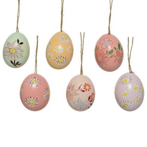 Пасхальные украшения Яйца Sunny Easter 6 см, 6 шт, натуральные Kaemingk фото 6