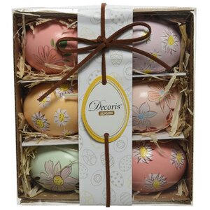 Пасхальные украшения Яйца Sunny Easter 6 см, 6 шт, натуральные Kaemingk фото 4
