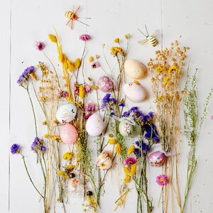 Пасхальные украшения Яйца Sunny Easter 6 см, 6 шт, натуральные Kaemingk фото 5
