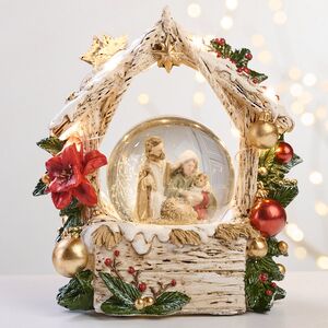 Снежный шар Рождественский Вертеп 15 см EDG фото 3