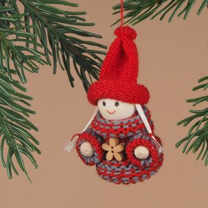 Деревянная ёлочная игрушка Девочка Лоли в красной шапочке 8 см, подвеска Breitner фото 2