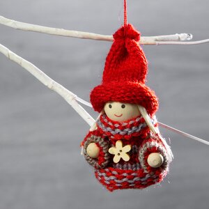 Деревянная ёлочная игрушка Девочка Лоли в красной шапочке 8 см, подвеска Breitner фото 1