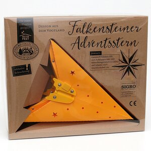 Светильник подвесной Звезда Вифлеемская 60 см желтая, LED подсветка, IP44 Sigro фото 2