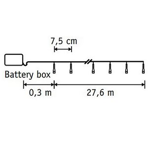 Светодиодная гирлянда Luca на батарейках, 368 теплых белых LED ламп, 27.6 м, зеленый ПВХ, таймер, IP44 Christmas Deluxe фото 6