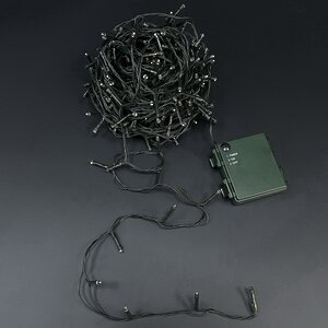 Светодиодная гирлянда Luca на батарейках, 368 теплых белых LED ламп, 27.6 м, зеленый ПВХ, таймер, IP44 Christmas Deluxe фото 4