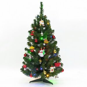Настольная елка Christmas Story 90 см с игрушками и разноцветной LED гирляндой на батарейках, ПВХ Edelman фото 2