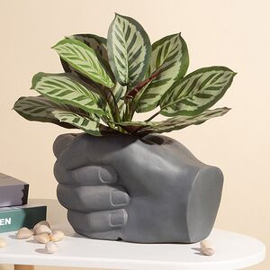 Декоративное кашпо Pugno 32 см серое Kaemingk фото 3