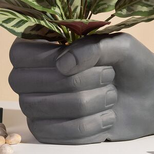 Декоративное кашпо Pugno 32 см серое Kaemingk фото 2