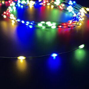 Гирлянда на елку 150 см Лучи Росы - Micro Flex, 8 нитей, 256 разноцветных LED ламп, зеленая проволока, контроллер, IP44 Edelman фото 4