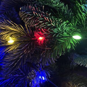 Гирлянда на елку 150 см Лучи Росы - Micro Flex, 8 нитей, 256 разноцветных LED ламп, зеленая проволока, контроллер, IP44 Edelman фото 2