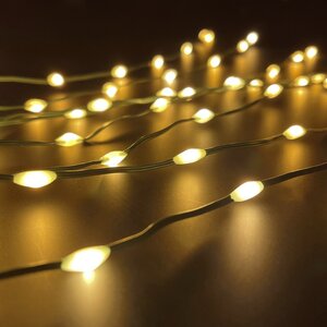 Гирлянда на елку 150 см Лучи Росы - Micro Flex, 8 нитей, 256 экстра теплых белых LED ламп, зеленая проволока, контроллер, IP44 Edelman фото 4