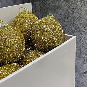 Набор елочных шаров Fluffy Shine: Золотой 8 см, 24 шт Edelman фото 3