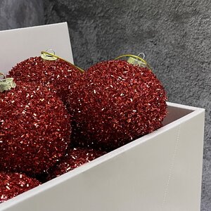 Набор елочных шаров Fluffy Shine: Красный 10 см, 24 шт Edelman фото 3