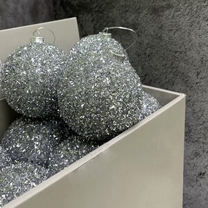 Набор елочных шаров Fluffy Shine: Серебряный 8 см, 24 шт Edelman фото 5