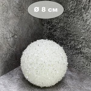 Набор елочных шаров Fluffy Shine: Белый 8 см, 24 шт Edelman фото 4