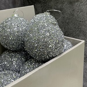 Набор елочных шаров Fluffy Shine: Серебряный 10 см, 24 шт Edelman фото 5