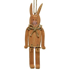 Деревянная елочная игрушка Заяц Найджел 18 см коричневый, подвеска Kaemingk фото 1
