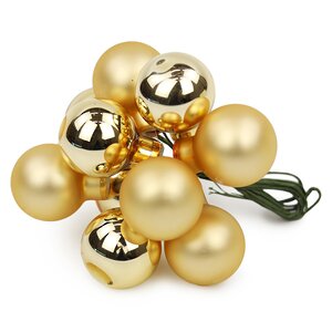 Гроздь стеклянных шаров на проволоке Minolo 2 см золотой mix, 10 шт Christmas Deluxe фото 2