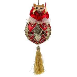 Елочная игрушка Кот Персиваль 23 см, подвеска Christmas Deluxe (Кристмас Делюкс) фото 7