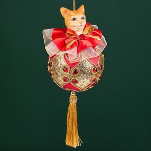Елочная игрушка Кот Персиваль 23 см, подвеска Christmas Deluxe (Кристмас Делюкс) фото 2