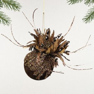 Винтажный елочный шар Girasole Marrone 10 см Christmas Deluxe фото 4