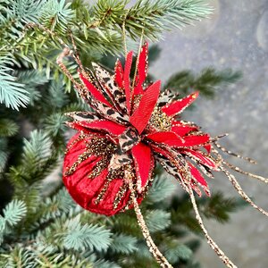 Винтажный елочный шар Girasole Skormus 10 см, красный Christmas Deluxe фото 2
