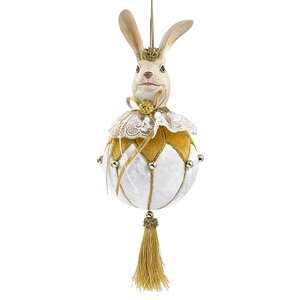 Елочная игрушка Кролик Джермэйн 25 см, подвеска Christmas Deluxe фото 6