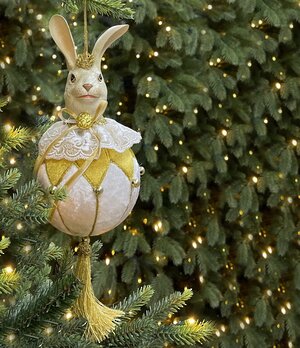Елочная игрушка Кролик Джермэйн 25 см, подвеска Christmas Deluxe фото 4
