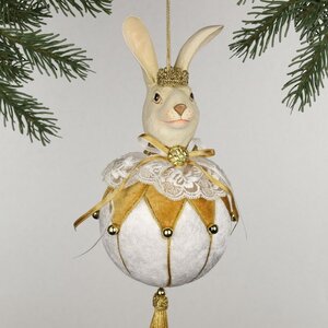 Елочная игрушка Кролик Джермэйн 25 см, подвеска Christmas Deluxe фото 3