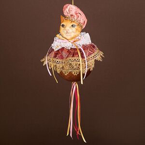 Елочная игрушка Кот Микаэль в шапочке 18 см, подвеска Christmas Deluxe фото 2