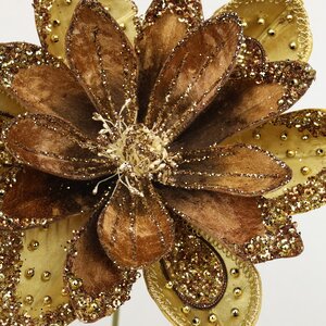 Искусственный цветок Кувшинка - Motavio Vega 56 см золотой Christmas Deluxe фото 2