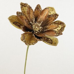 Искусственный цветок Кувшинка - Motavio Vega 56 см золотой Christmas Deluxe фото 3