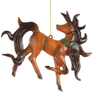 Елочная игрушка Лошадка-Единорог Рождественский 12 см, подвеска Billiet фото 2