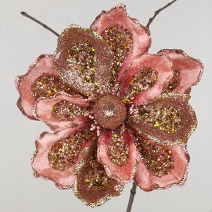 Искусственный цветок Магнолия - Cesare Cante 18 см, клипса Christmas Deluxe фото 1