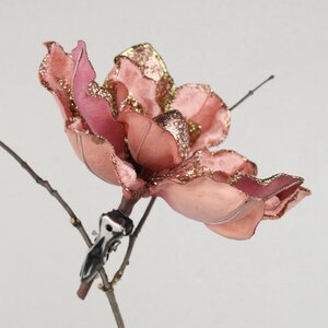 Искусственный цветок Магнолия - Cesare Cante 18 см, клипса Christmas Deluxe фото 3