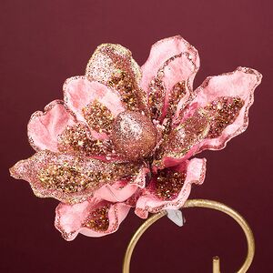 Искусственный цветок Магнолия - Cesare Cante 18 см, клипса Christmas Deluxe фото 4