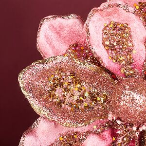 Искусственный цветок Магнолия - Cesare Cante 18 см, клипса Christmas Deluxe фото 5