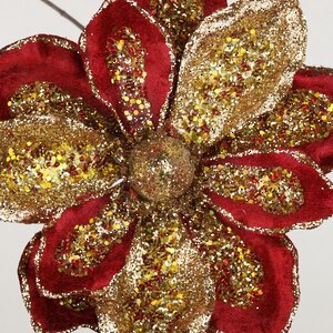 Искусственный цветок Магнолия - Cesare Carlo 18 см, клипса Christmas Deluxe фото 3