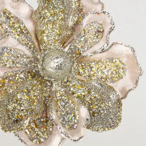 Искусственный цветок Магнолия - Cesare Vente 18 см, клипса Christmas Deluxe фото 2
