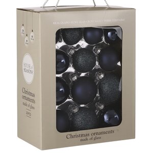 Набор стеклянных шаров Blanchett - Blue Profondo 5-7 см, 26 шт Christmas Deluxe фото 1