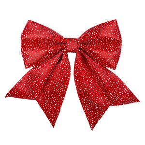 Бант для декора Пизелло 24*20 см красный Christmas Deluxe (Кристмас Делюкс) фото 2