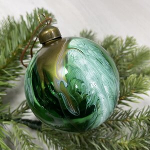 Набор стеклянных шаров Divorze Verde 8 см, 6 шт Christmas Deluxe фото 2